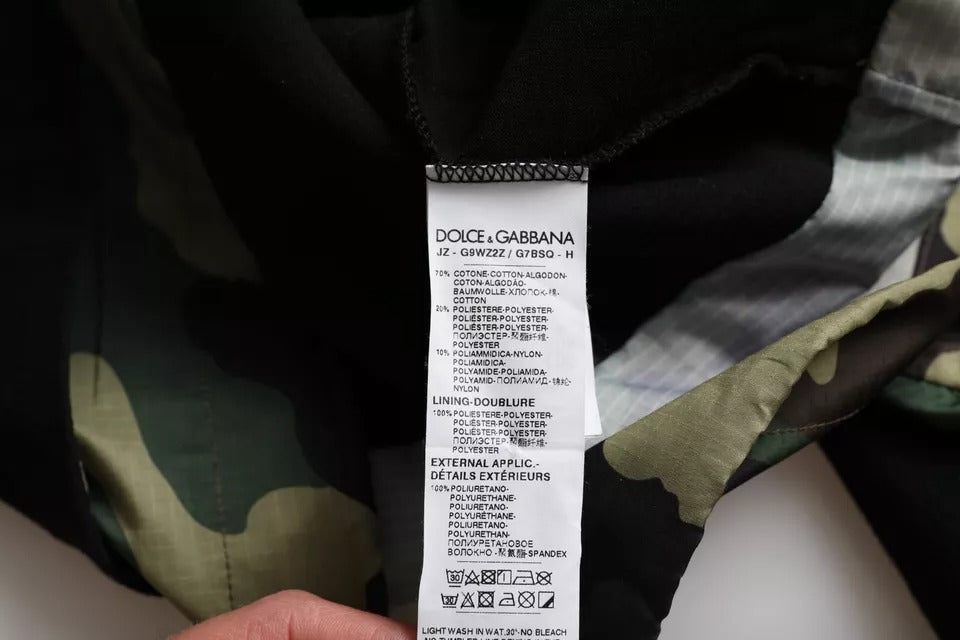 Dolce & Gabbana Schwarzes Kapuzen-Sweatshirt mit Camouflage