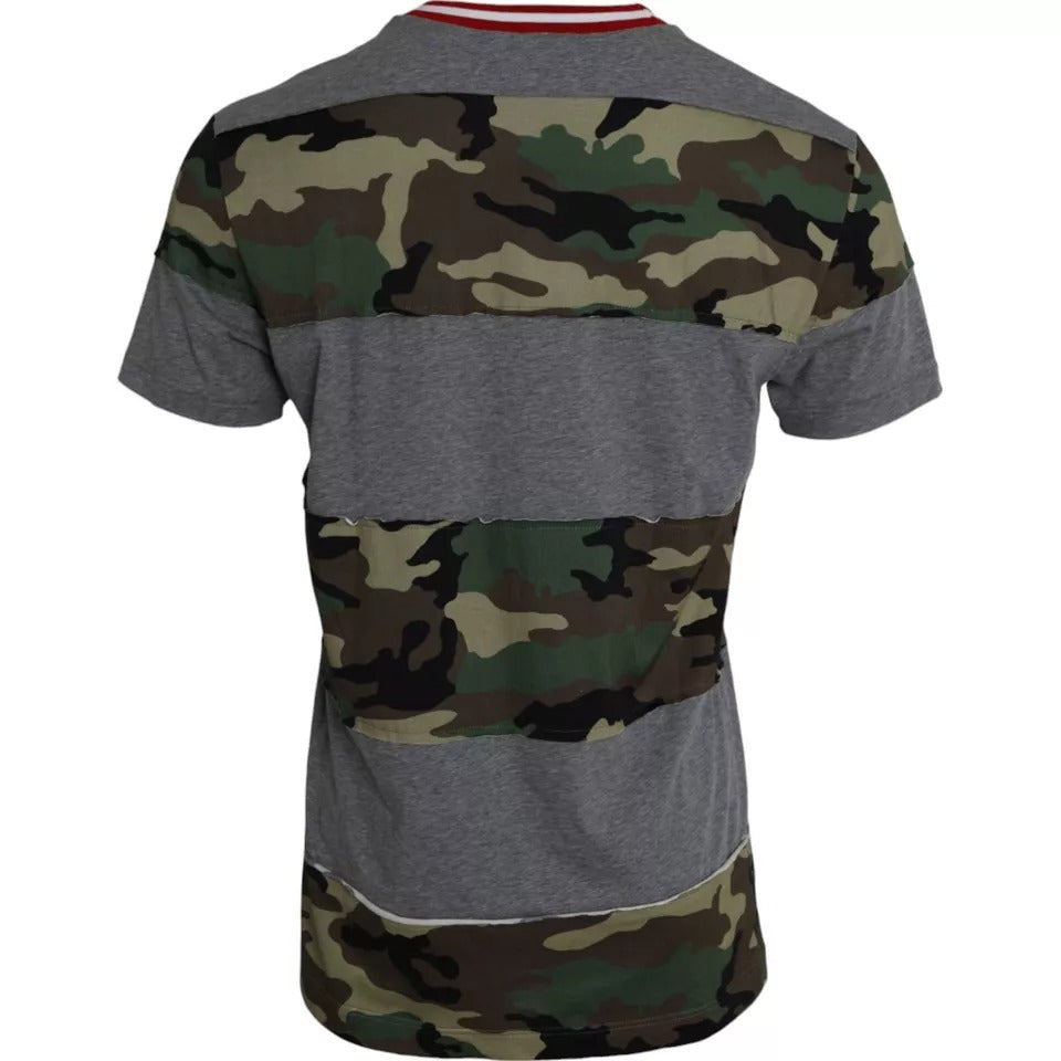 Dolce & Gabbana Multicolor Camouflage Baumwolle Rundhalsausschnitt Männer T-shirt
