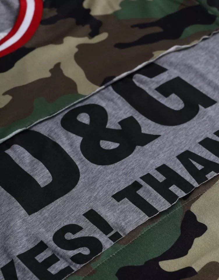 Dolce & Gabbana Multicolor Camouflage Baumwolle Rundhalsausschnitt Männer T-shirt
