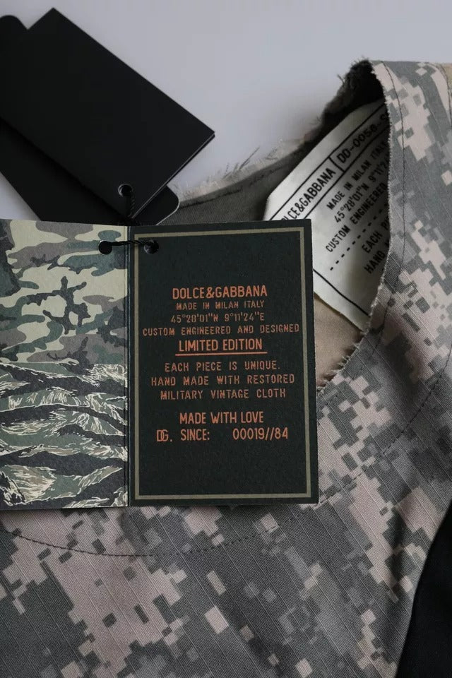 Dolce & Gabbana Multicolor Camouflage Baumwolle Rundhalsausschnitt Männer T-shirt