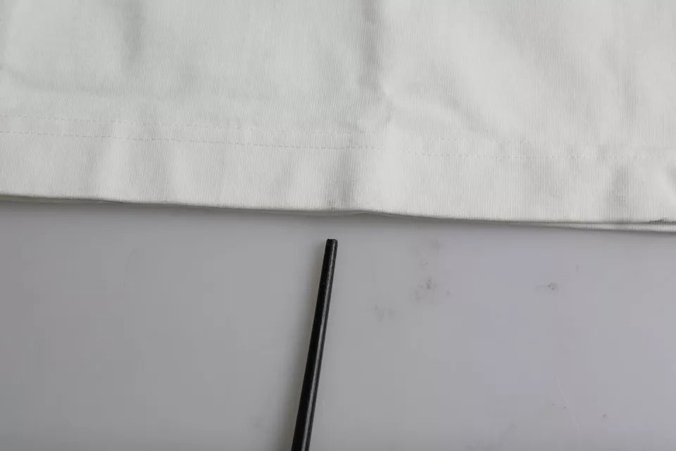 Dolce & Gabbana Weißes Love & Peace Baumwoll-T-Shirt mit Rundhalsausschnitt