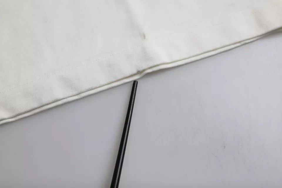 Dolce & Gabbana Weißes Love & Peace Baumwoll-T-Shirt mit Rundhalsausschnitt