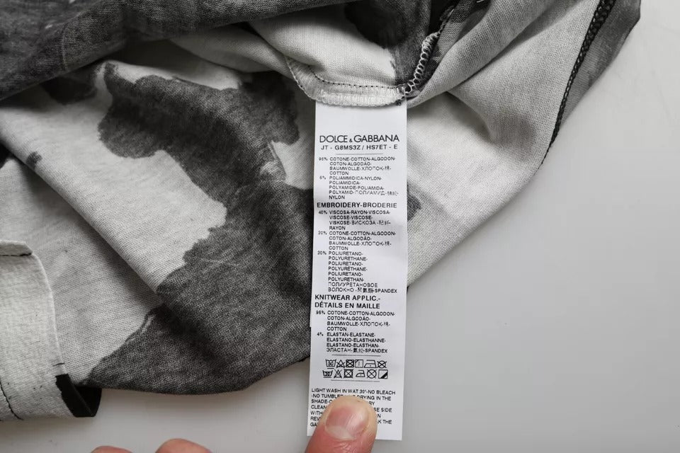 Dolce & Gabbana Multicolor-Camouflage-T-Shirt aus Baumwolle mit Rundhalsausschnitt