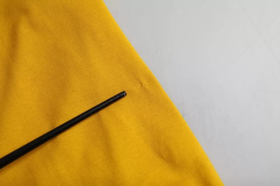 Dolce & Gabbana Dunkelgelbes Logo-Baumwoll-T-Shirt mit Rundhalsausschnitt