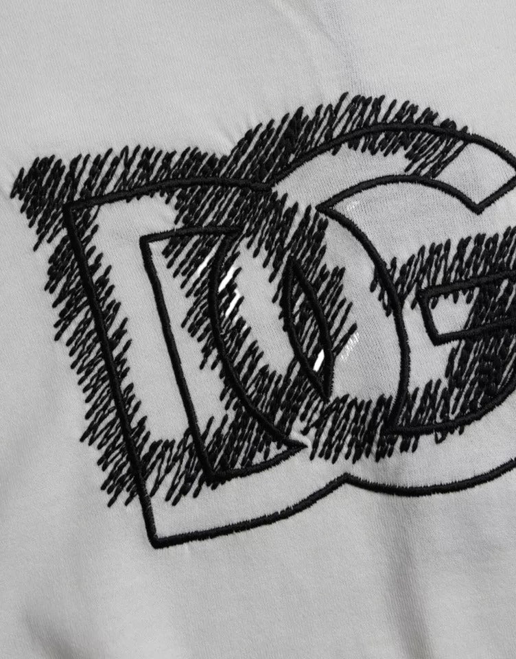 Dolce & Gabbana Weißes Logo-Rundhals-T-Shirt mit kurzen Ärmeln