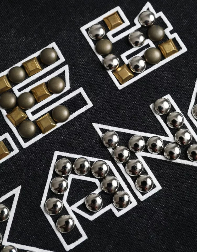 Dolce & Gabbana Schwarzes T-Shirt mit Logodruck aus Baumwolle mit Rundhalsausschnitt für Männer