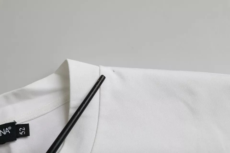 Dolce & Gabbana Weißes Logo-Rundhals-T-Shirt mit kurzen Ärmeln