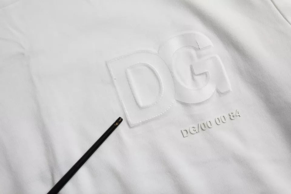 Dolce & Gabbana Weißes Logo-Rundhals-T-Shirt mit kurzen Ärmeln