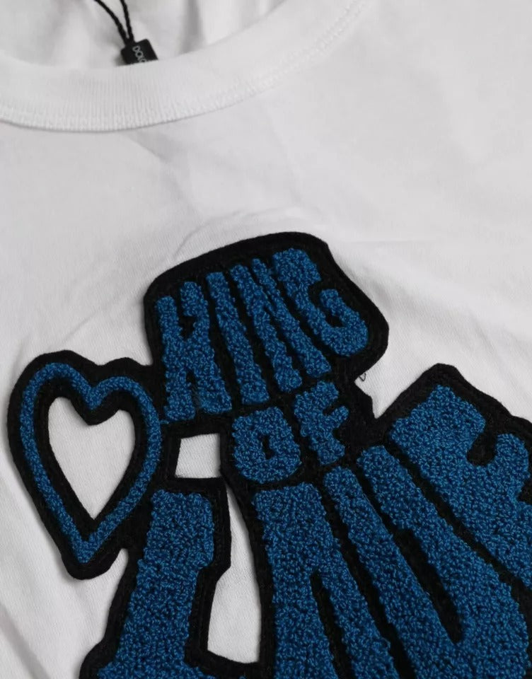 Dolce & Gabbana Weiß König der Liebe Rundhalsausschnitt Kurzarm-T-Shirt