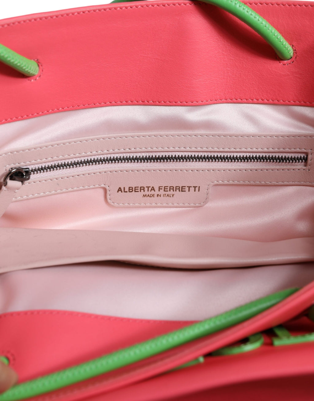 Alberta Ferretti Rosa Leder Weekend Wednesday Einkaufstasche