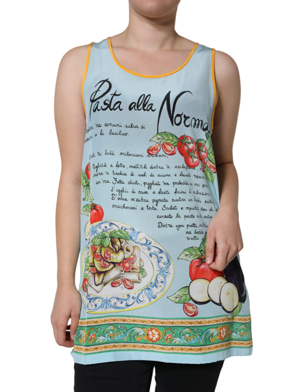 Dolce & Gabbana Multicolor Pasta Alla Norma Druck Tank Top
