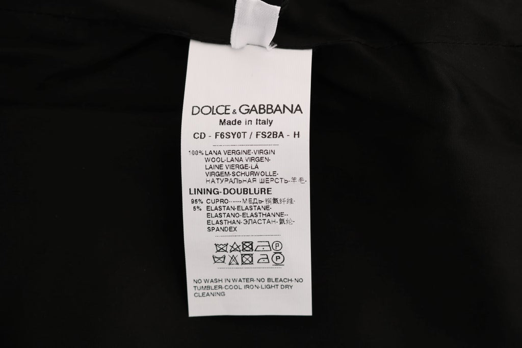 Dolce & Gabbana Graues gepunktetes Etuikleid aus Wolle
