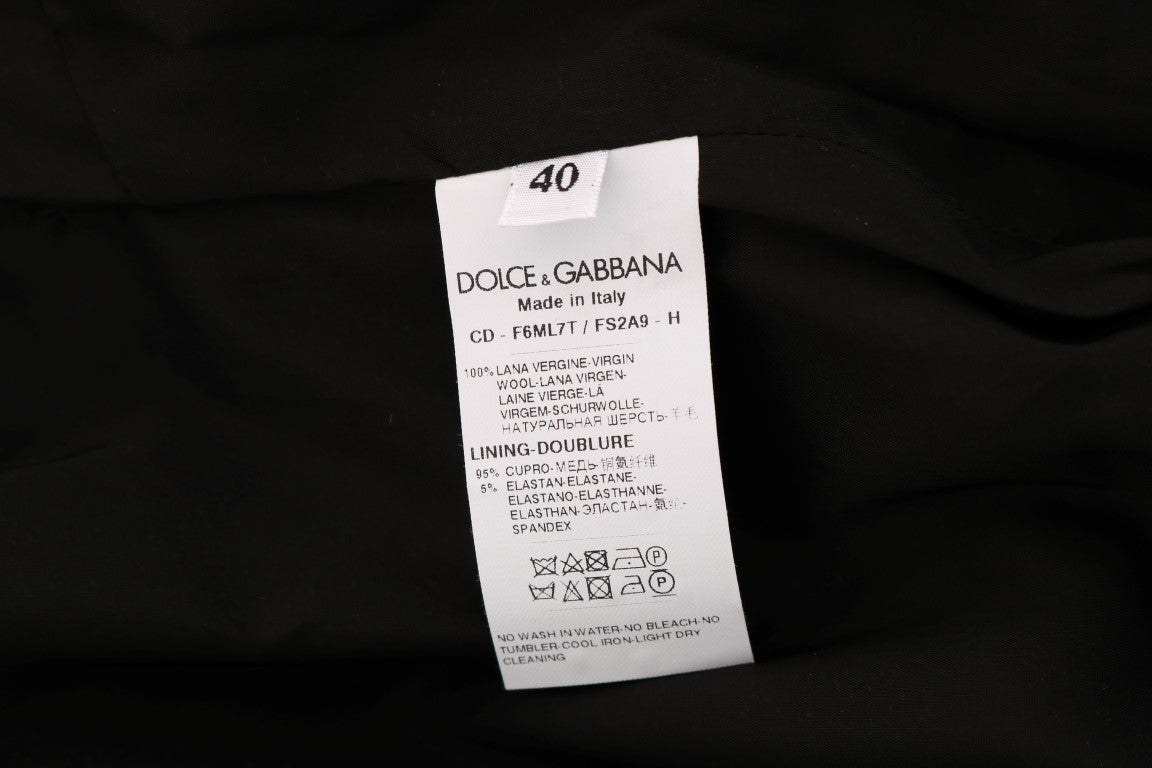 Dolce & Gabbana Graues gepunktetes Etuikleid aus Wolle