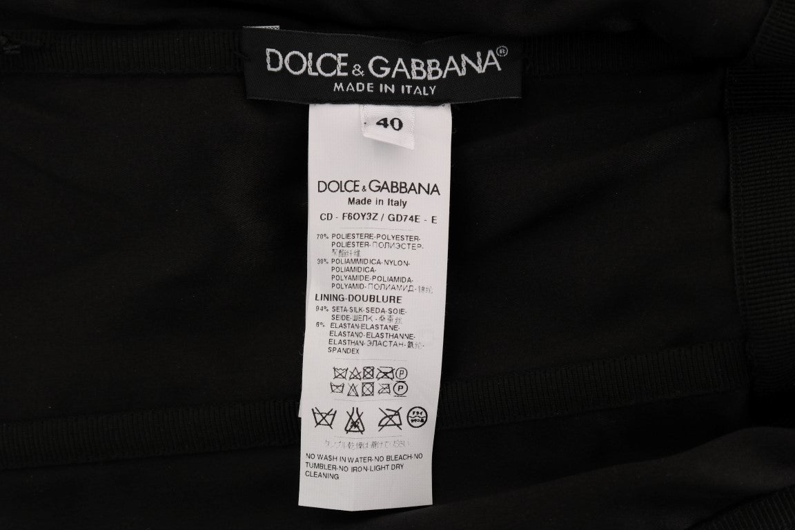 Dolce & Gabbana Schwarz-Rot Paillettenbesetztes Etuikleid