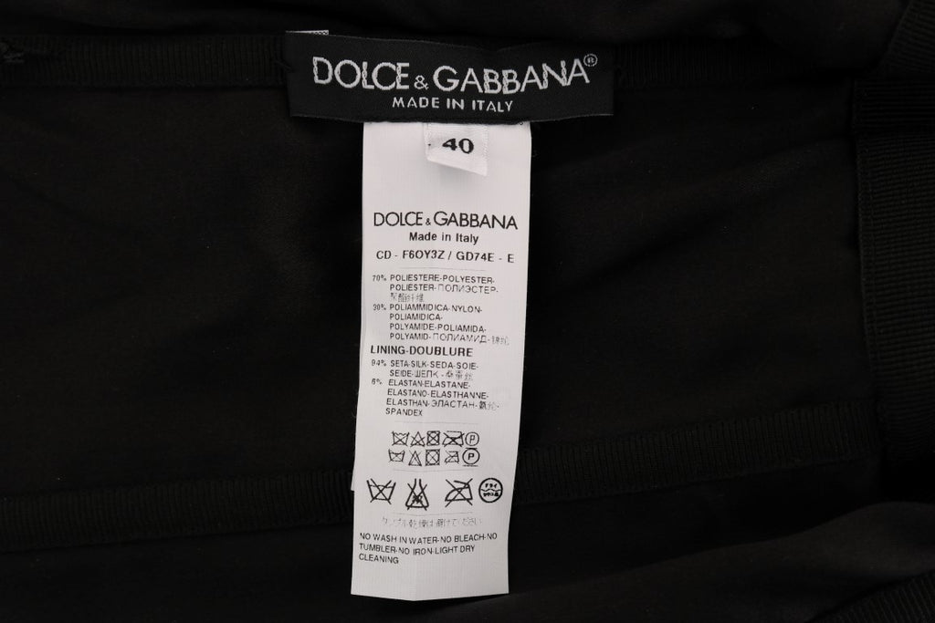 Dolce & Gabbana Schwarzes rotes gepunktetes Pailletten-Shiftkleid