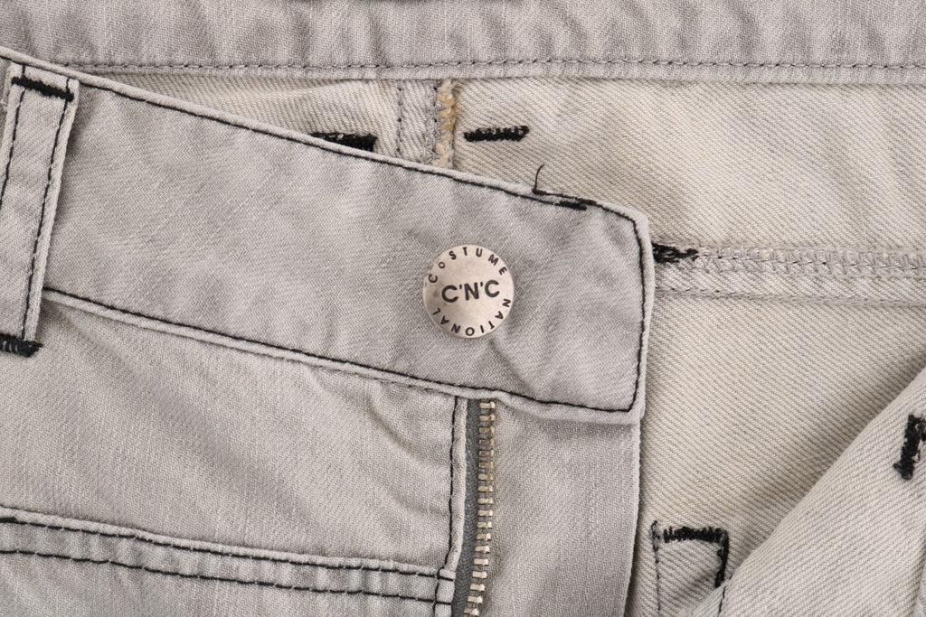 Costume National Graue Baumwollschlankjeans mit Waschung