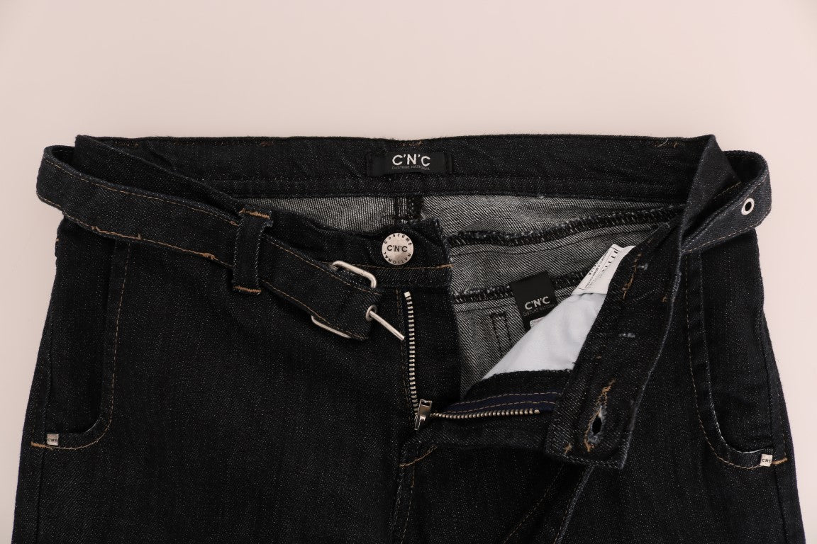 Costume National Blaue Cotton Stretch Slim Fit Jeans