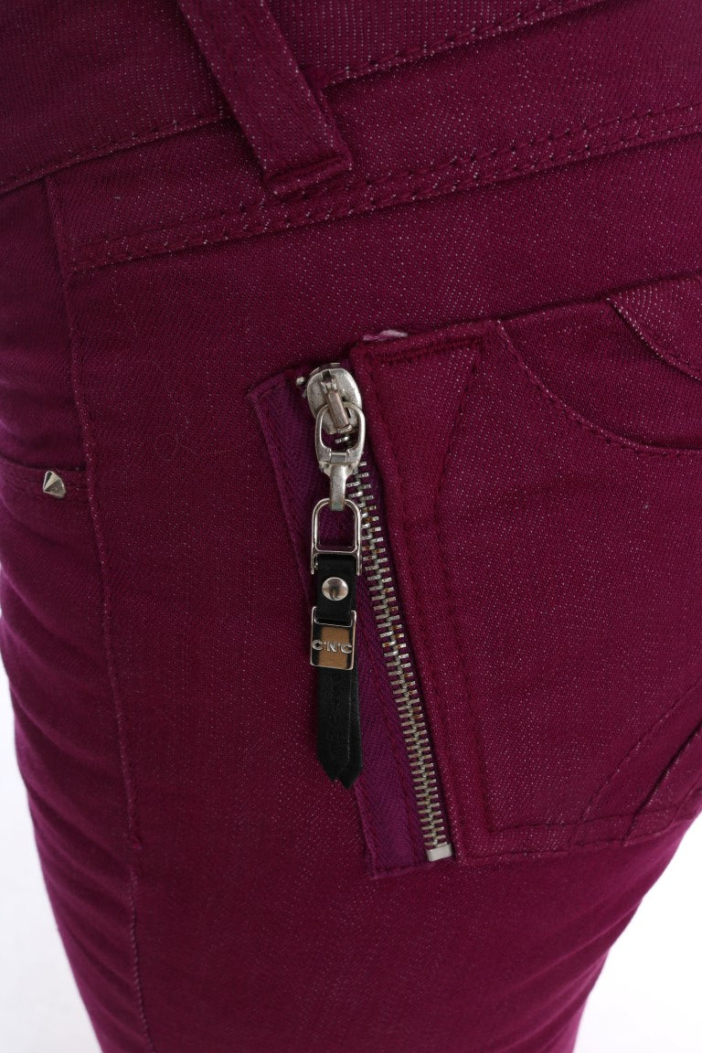 Costume National Lila Baumwolle Stretch Slim Denim Jeans