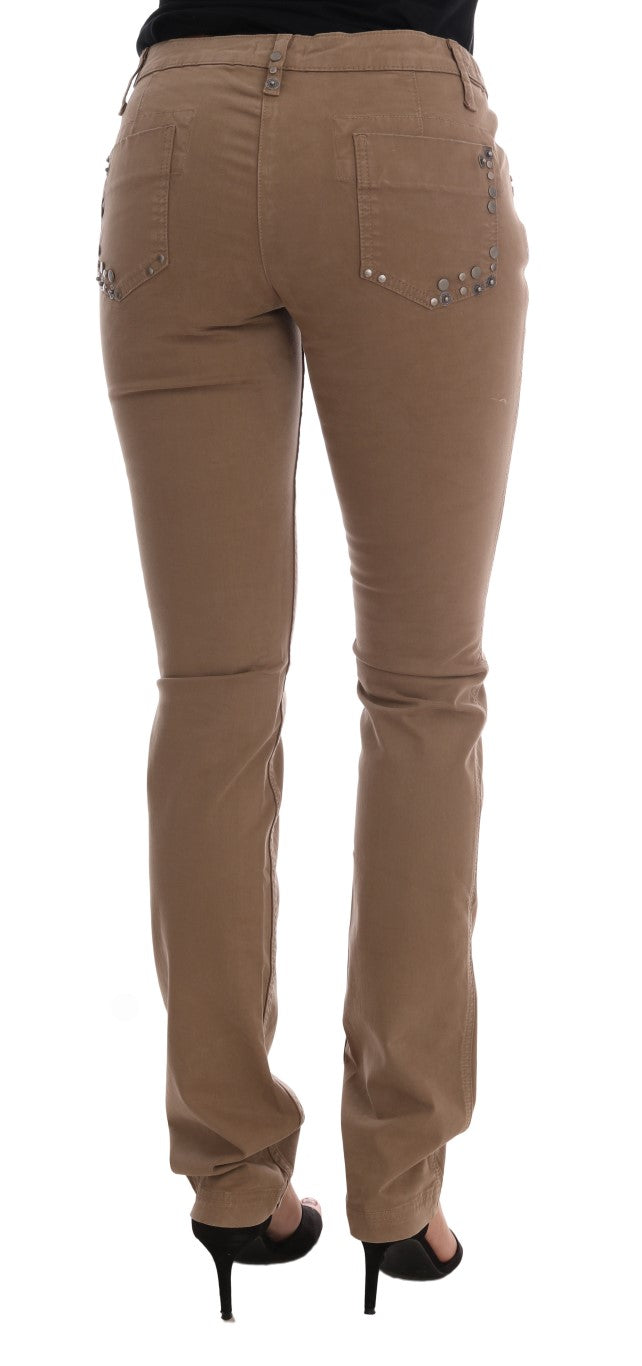 Costume National Beige Baumwolle Stretch Slim Fit Jeans