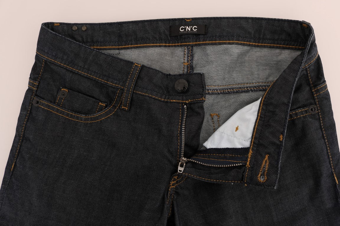 Costume National Dunkelblaue Baumwolljeans mit klassischer Passform