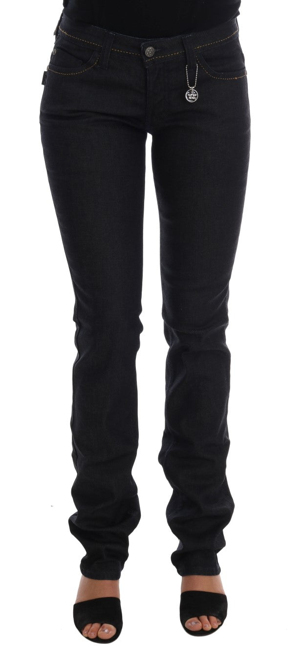 Costume National Blaue Cotton Stretch Slim Fit Jeans