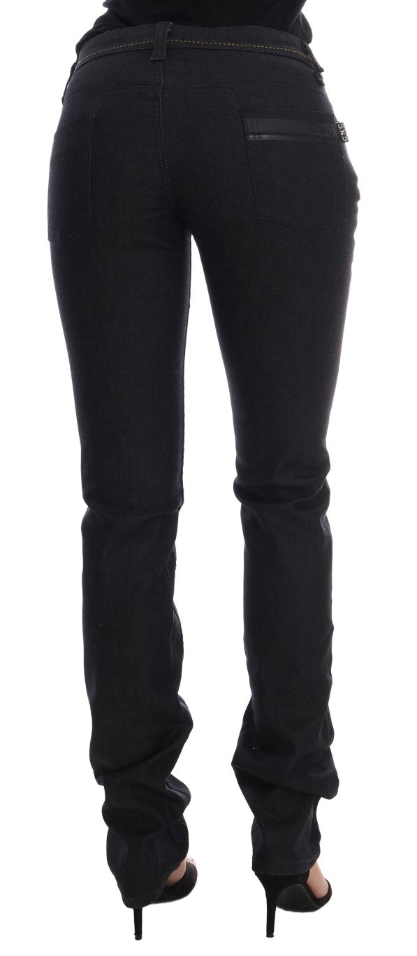 Costume National Blaue Cotton Stretch Slim Fit Jeans