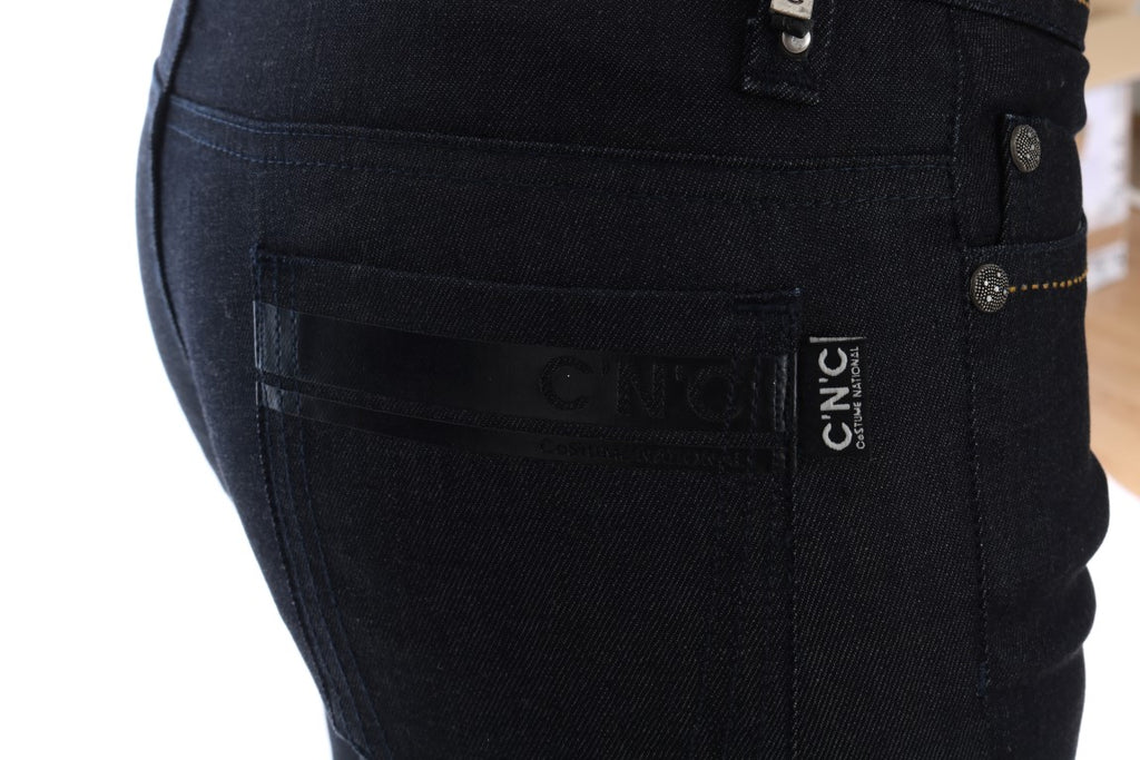 Costume National Blaue Cotton Stretch Slim Fit Jeans