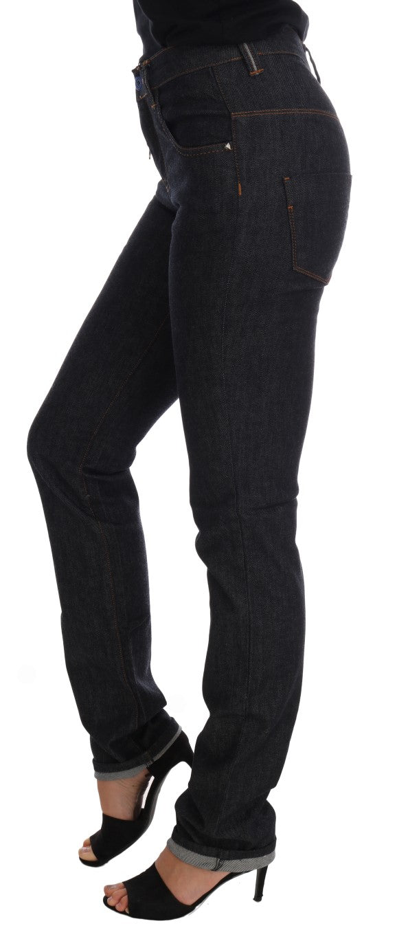 Costume National Blaue Cotton Stretch Slim Fit Jeans