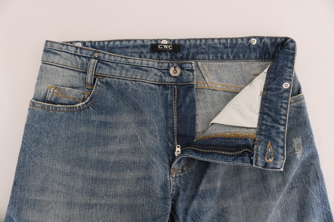 Costume National Blaue Baumwoll-Stretch-Denim-Jeans
