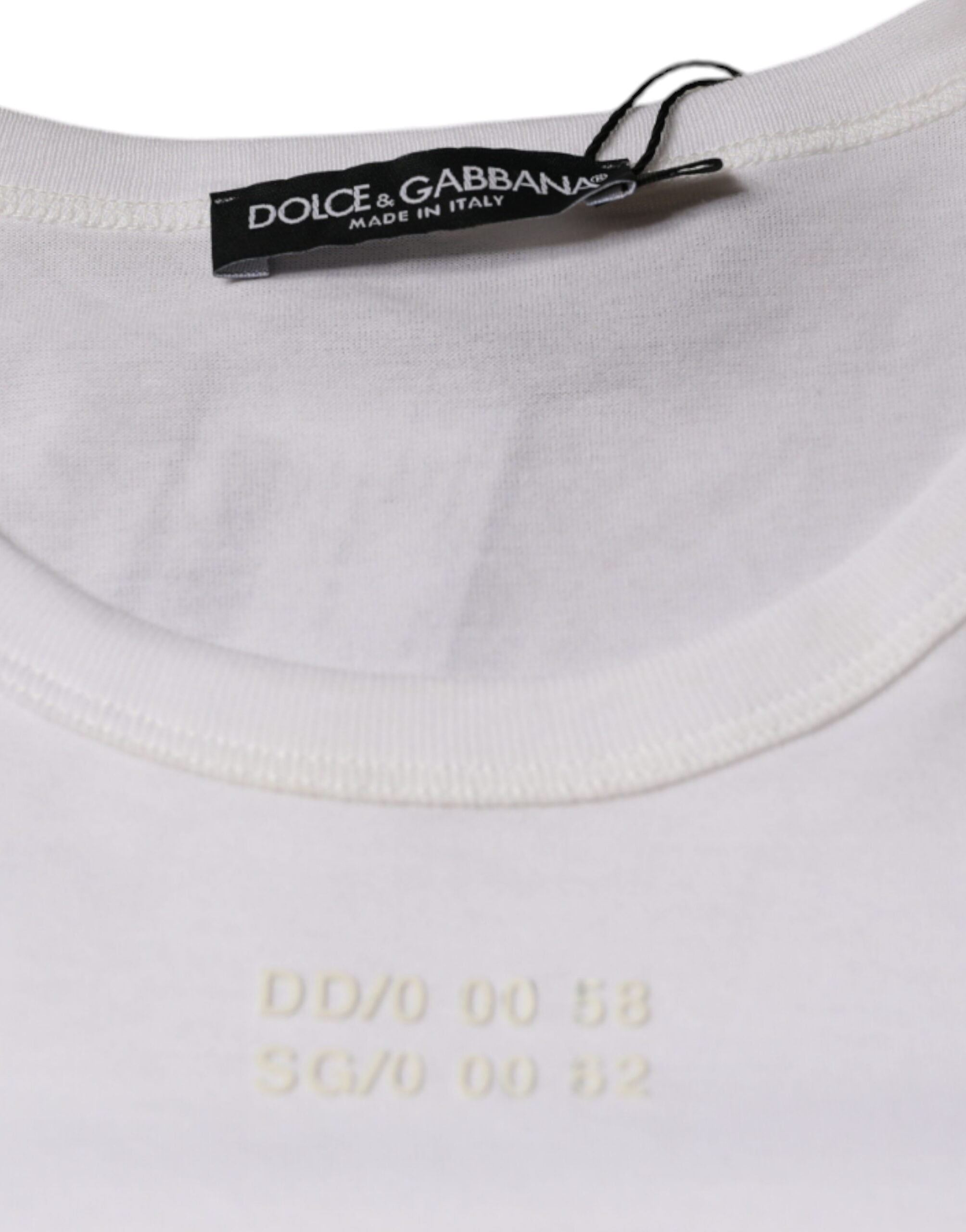 Dolce & Gabbana Weißes Baumwolltaschen-T-Shirt mit kurzen Ärmeln