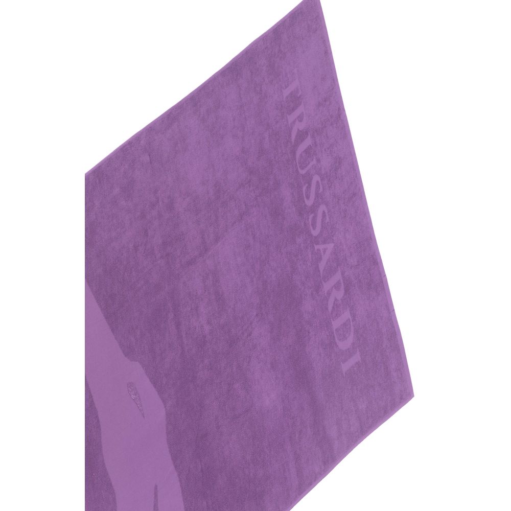 Trussardi Beachwear Lila Baumwolle Männer Strandtuch