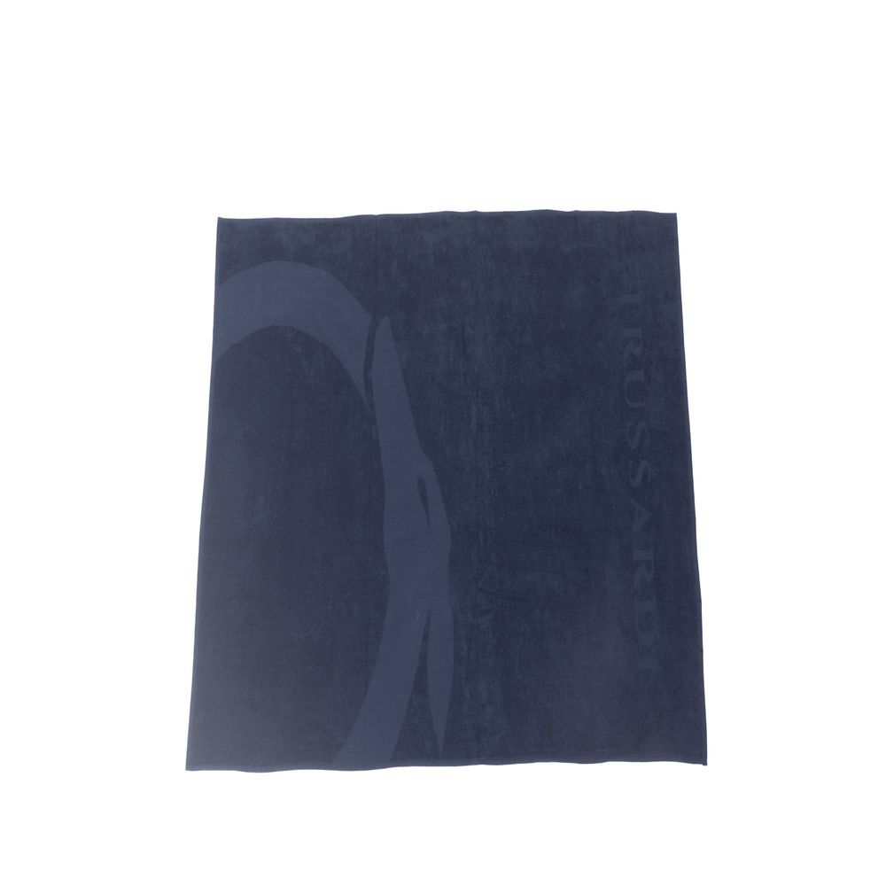 Trussardi Beachwear Blau Baumwolle Männer Strandtuch