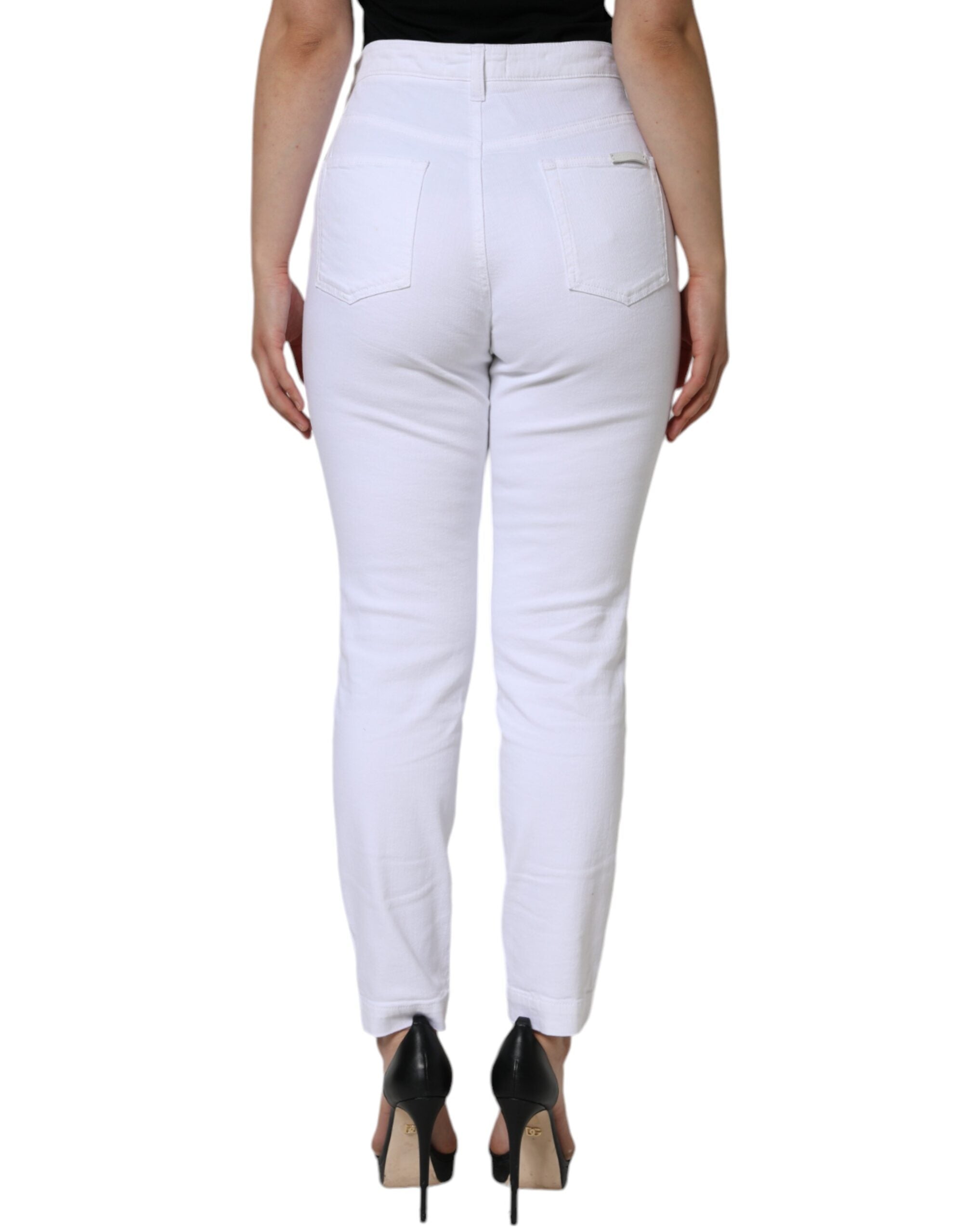 Dolce & Gabbana Weiße Baumwoll-Stretch AUDREY Skinny Jeans