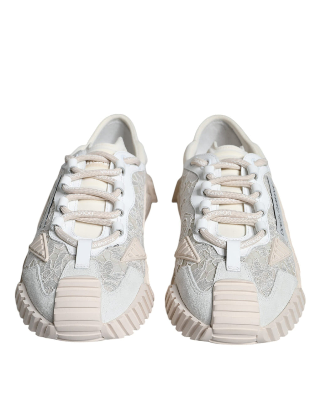 Dolce & Gabbana Weiß Spitze NS1 Low Top Sneaker Sportschuhe