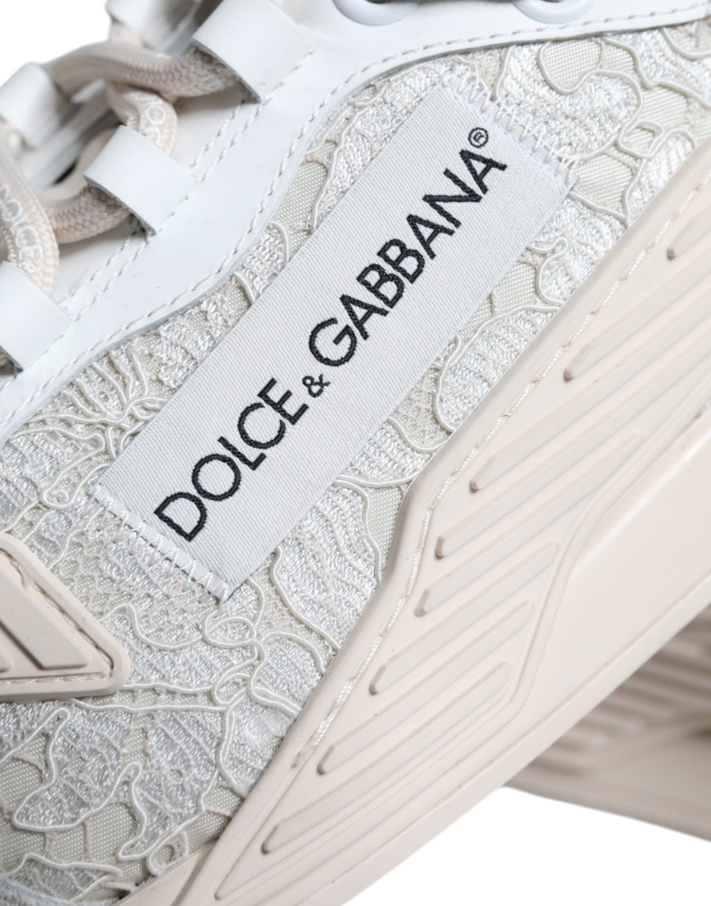 Dolce & Gabbana Weiß Spitze NS1 Low Top Sneaker Sportschuhe