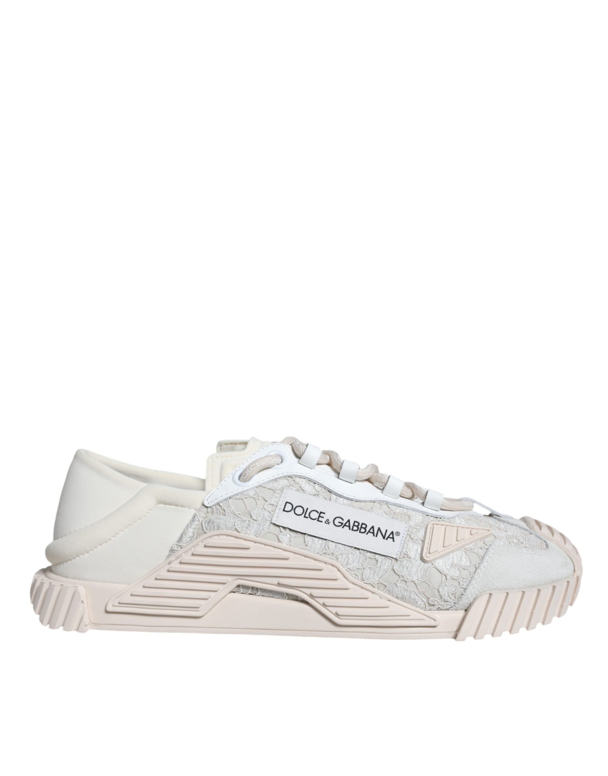 Dolce & Gabbana Weiß Spitze NS1 Low Top Sneaker Sportschuhe