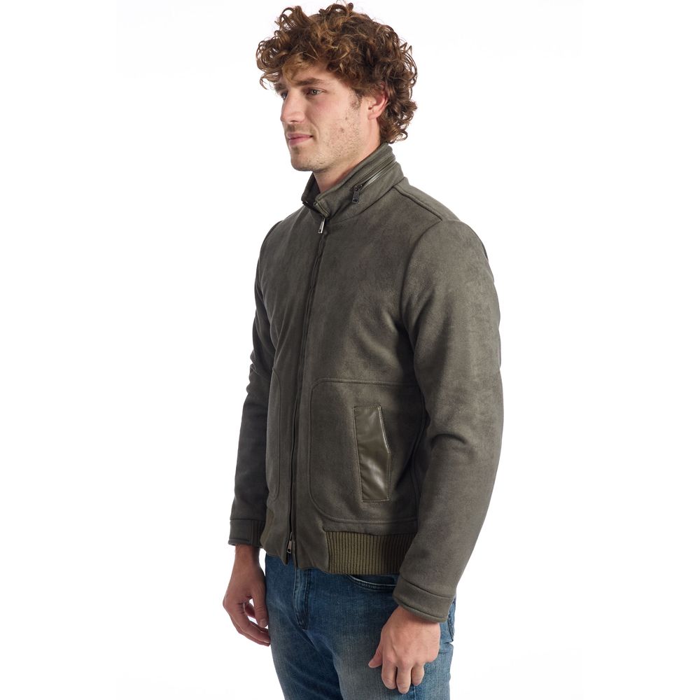 Roberto Pepe Luxury Grüne Herrenjacke aus Eco-Leder
