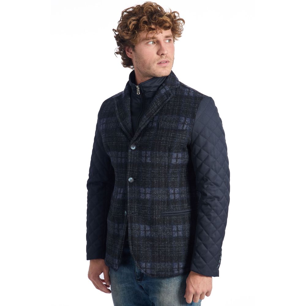 Roberto Pepe Luxury Blaue Wolljacke für Herren
