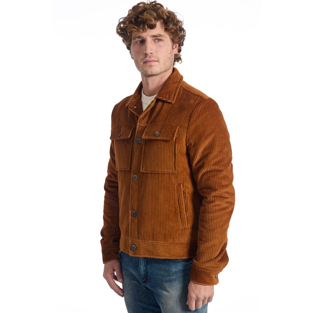 Roberto Pepe Luxury Braun Baumwolle Männer Jacke