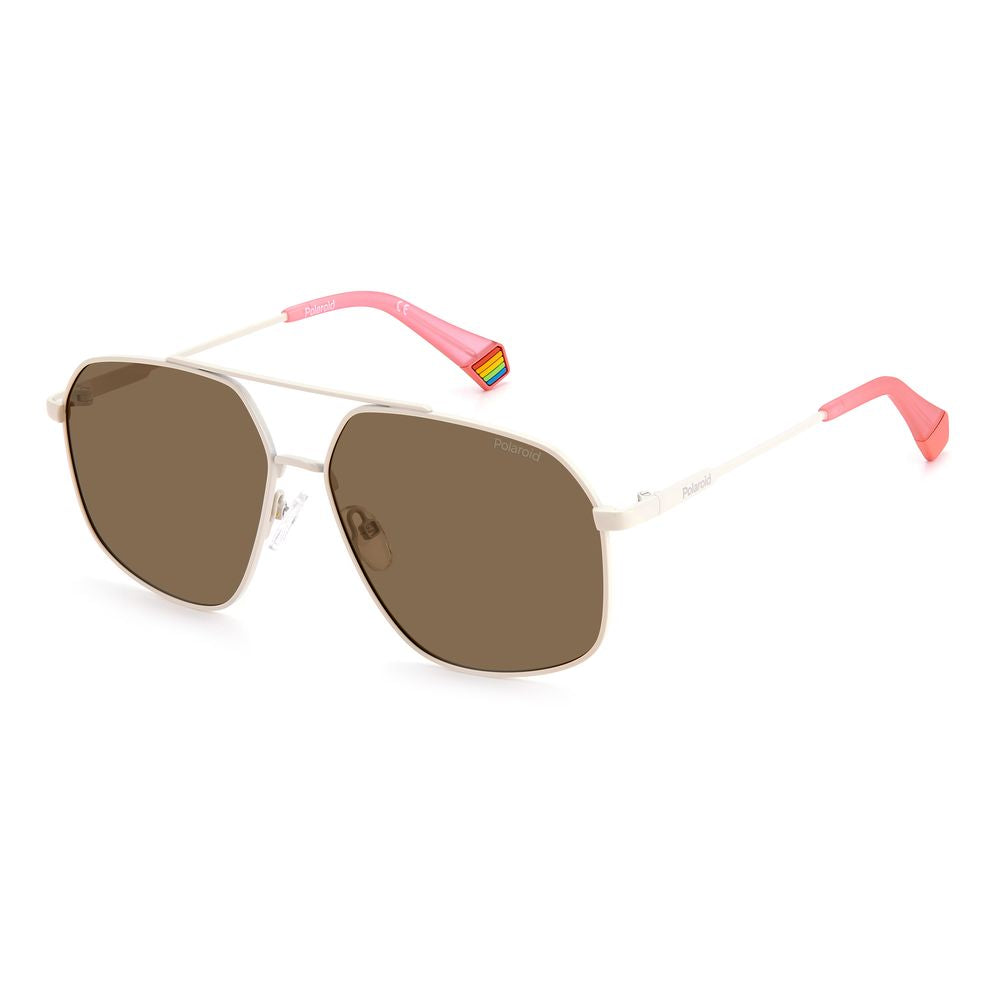 Polaroid Beige Edelstahl-Sonnenbrille