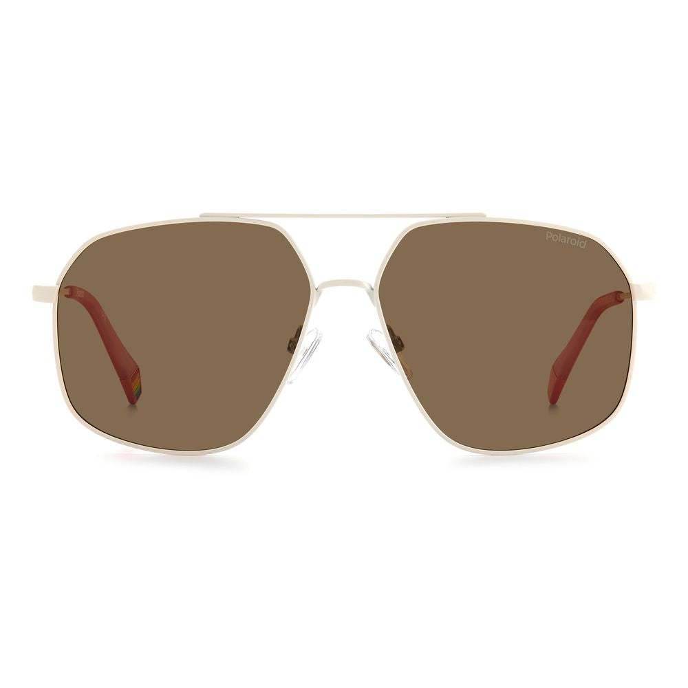 Polaroid Beige Edelstahl-Sonnenbrille