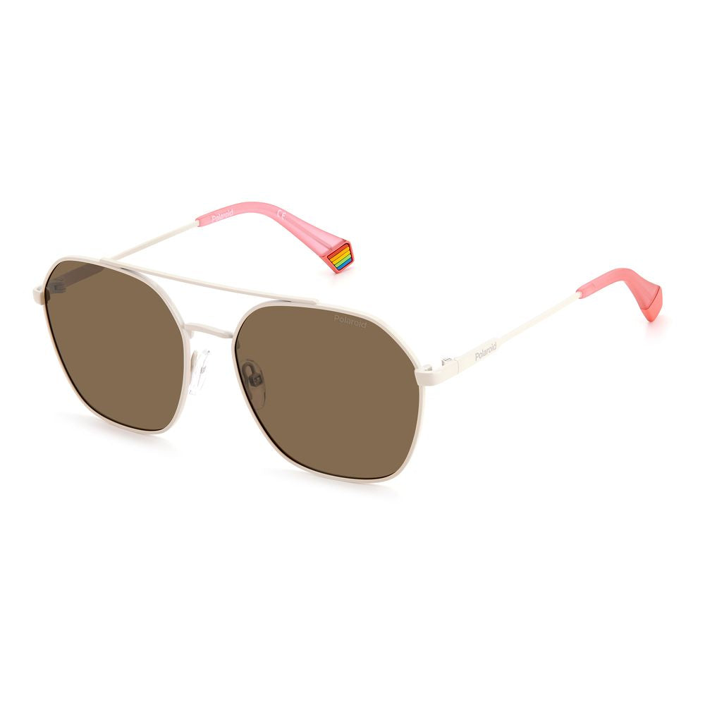 Polaroid Beige Edelstahl-Sonnenbrille