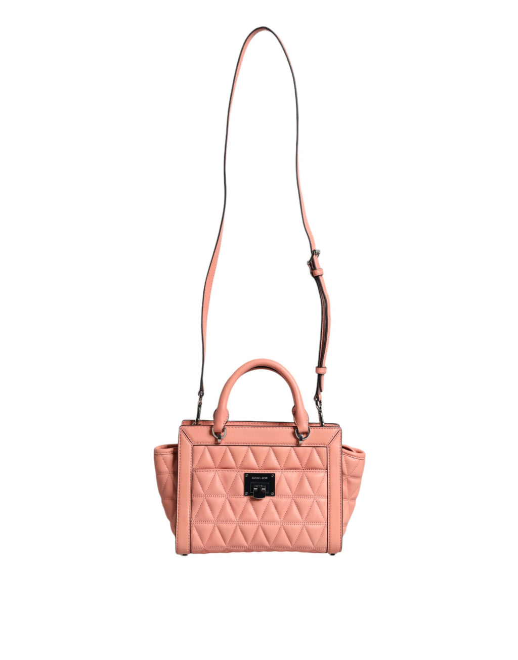 Michael Kors Pfirsich Gestepptes Leder Logo Crossbody VIVIANNE Messenger Bag