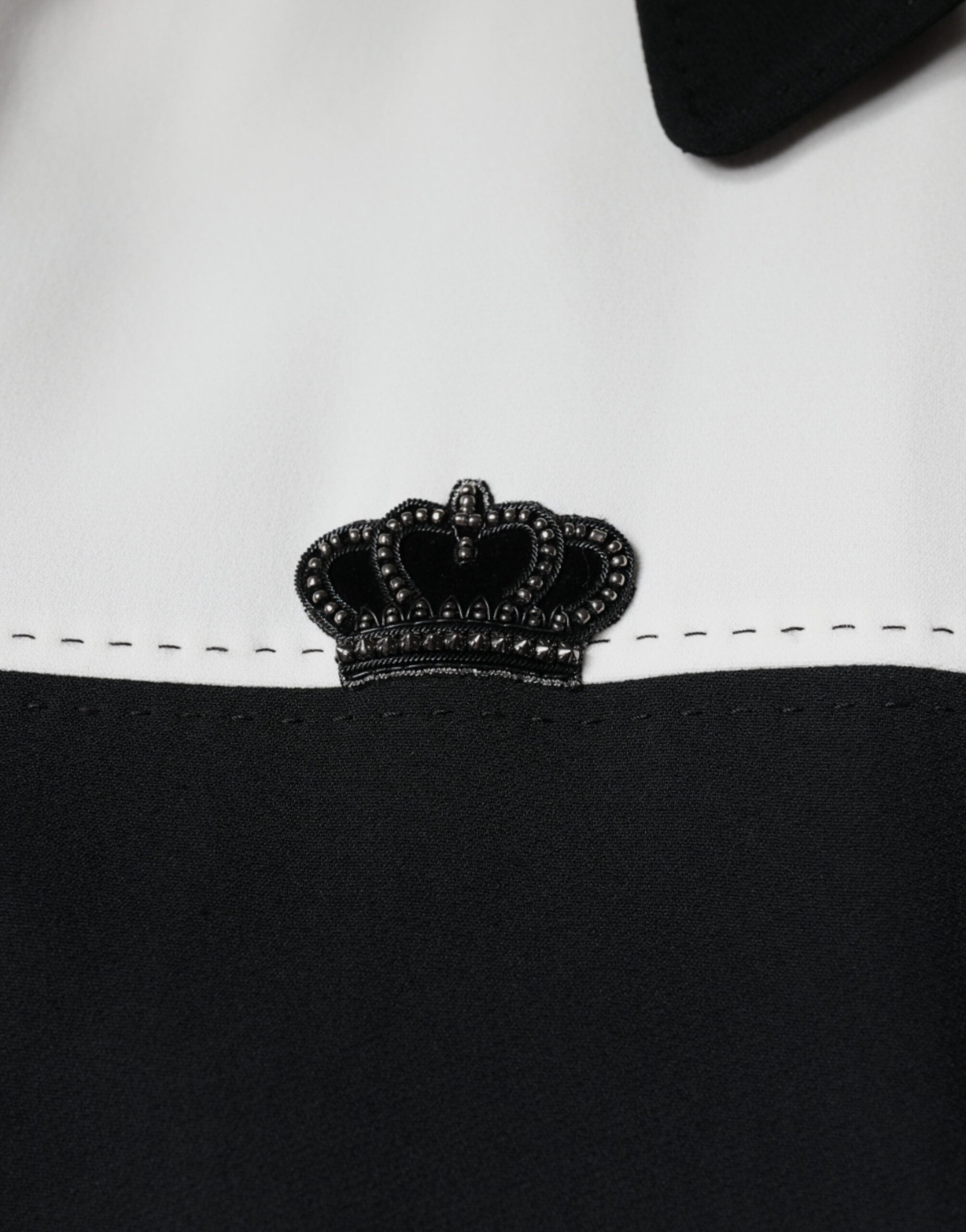 Dolce & Gabbana Schwarz Weiß DG Crown Full Zip Blouson Jacke