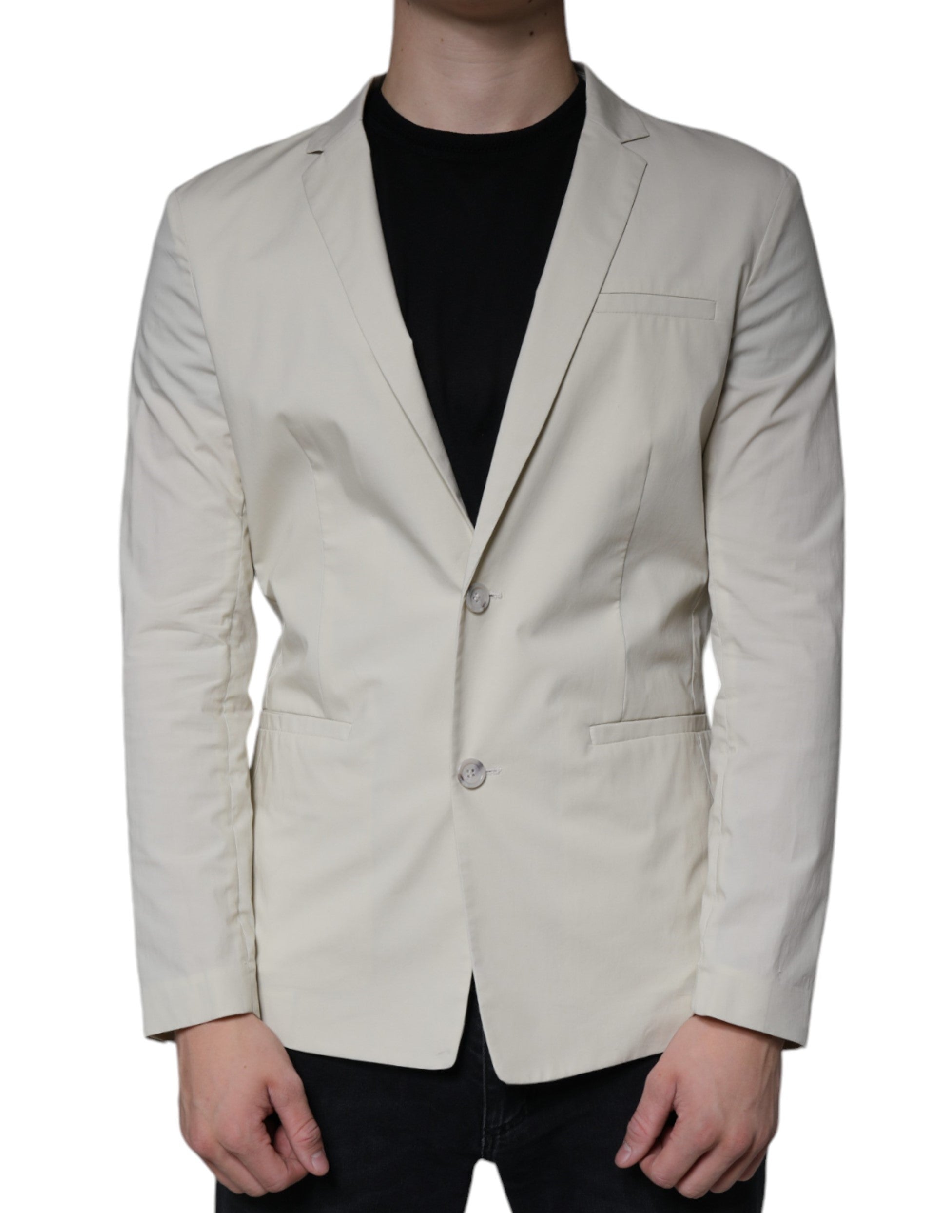 Paolo Pecora Milano Beige Einreihiges Kleid Formeller Mantel Blazer