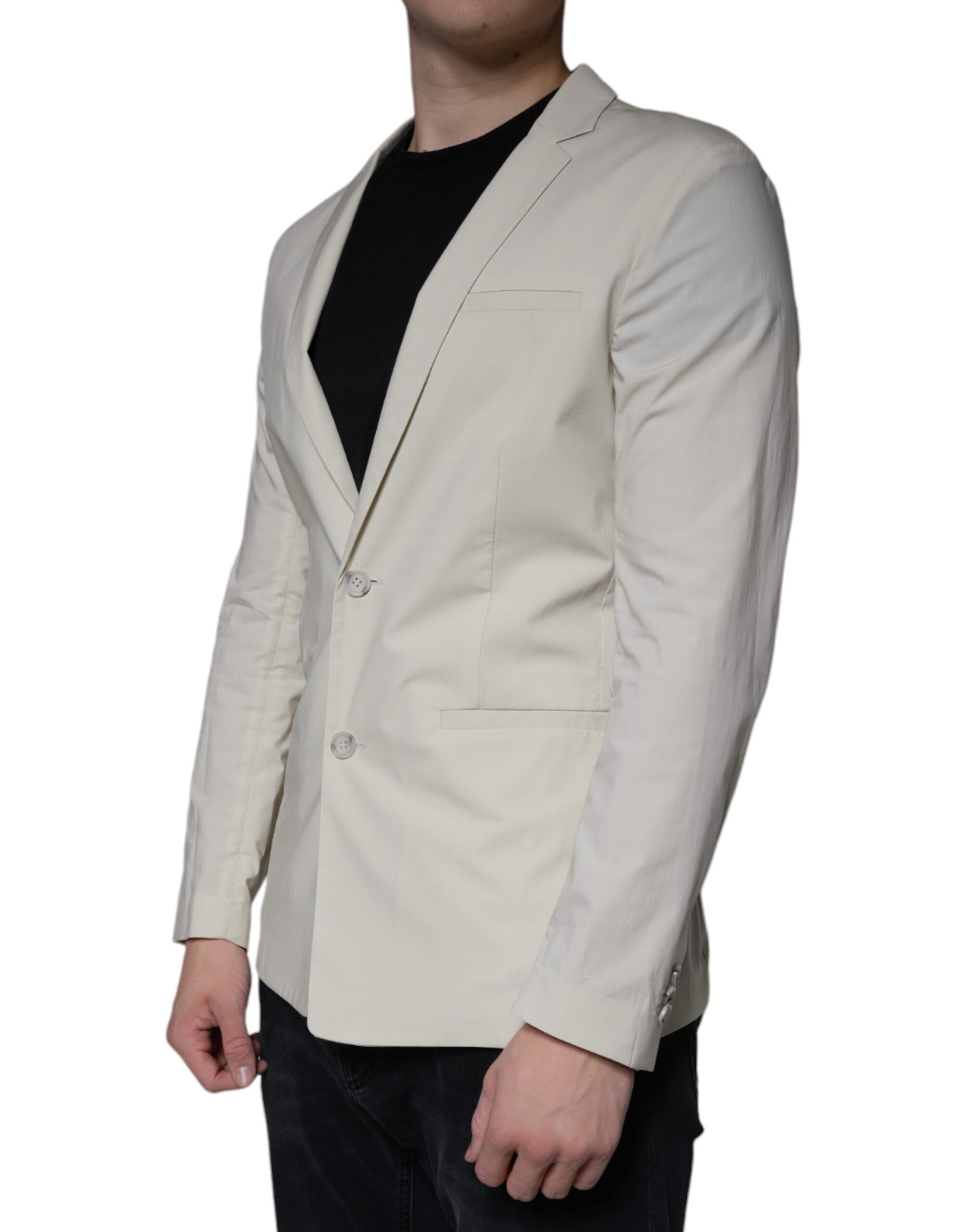 Paolo Pecora Milano Beige Einreihiges Kleid Formeller Mantel Blazer