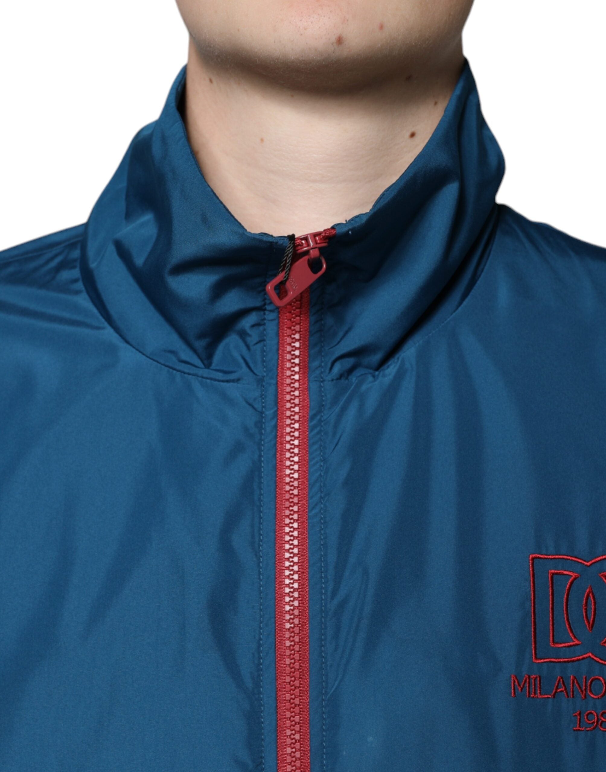 Dolce & Gabbana Multicolor Polyester Jacke mit durchgehendem Reißverschluss