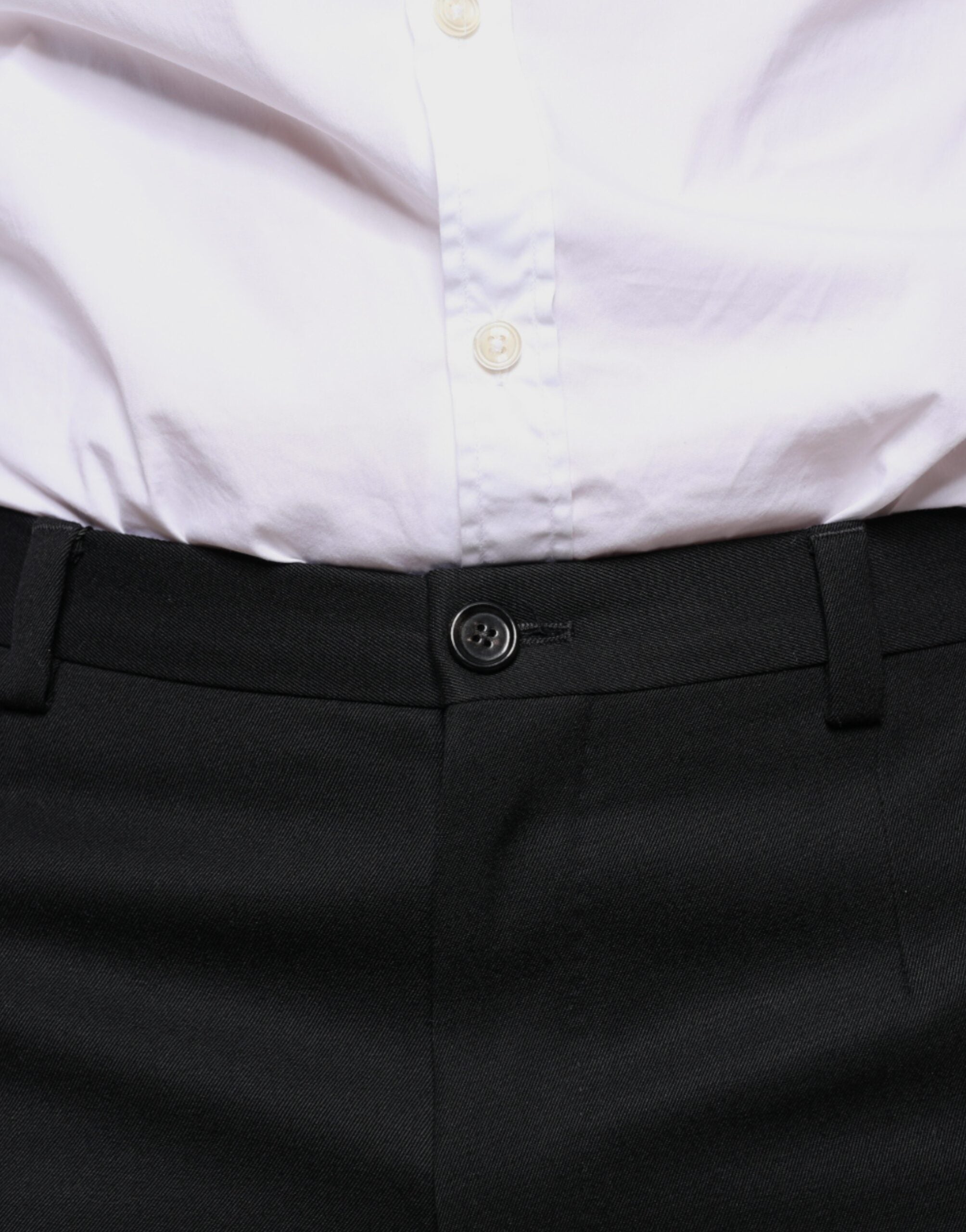 Dolce & Gabbana Schwarze Skinny Herren Anzughose aus Wolle