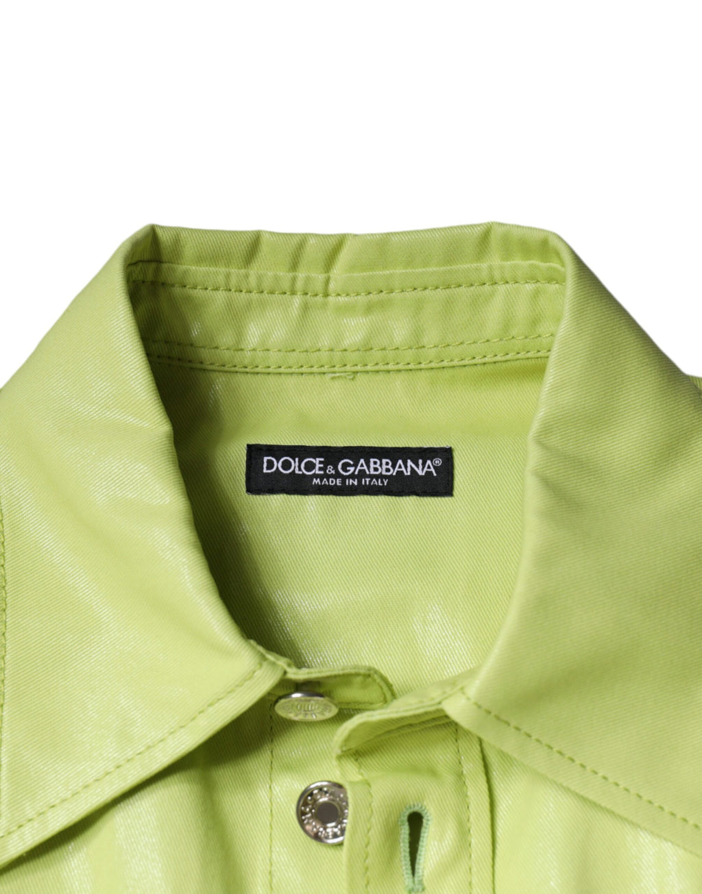 Dolce & Gabbana Grünes Baumwollhemd für Herren mit Kragen und Knopfleiste