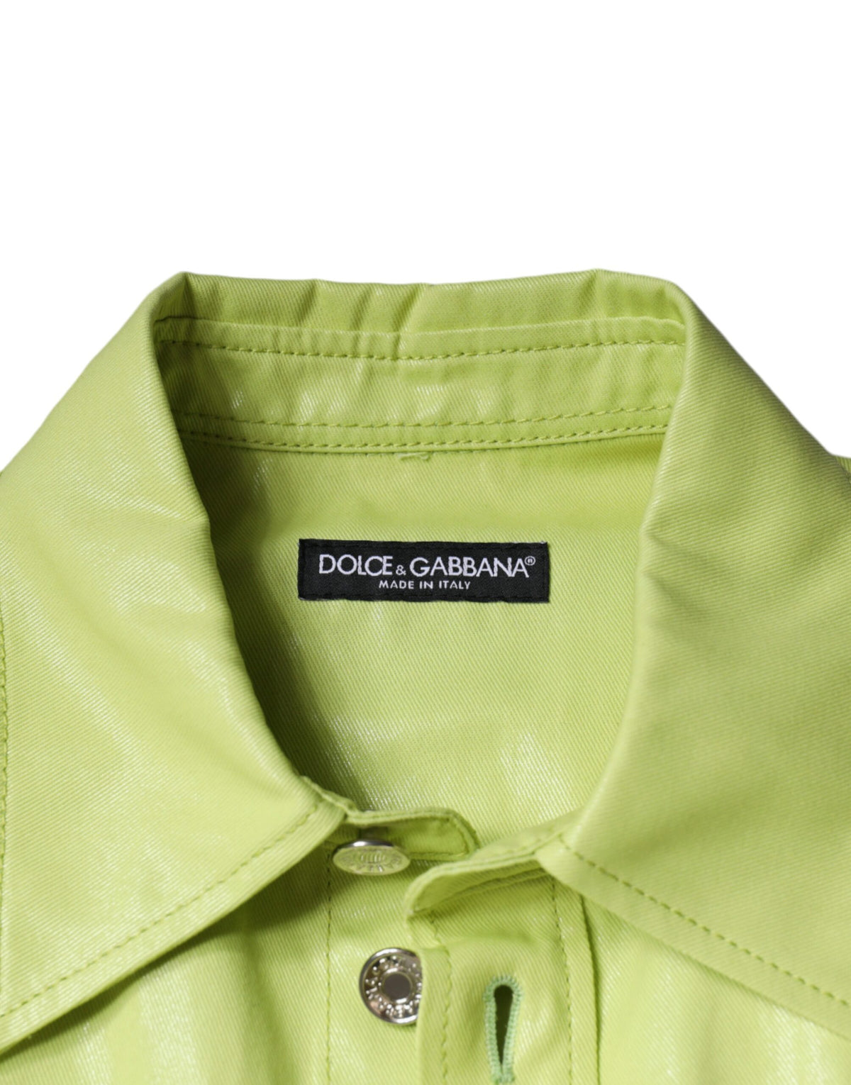 Dolce & Gabbana Grünes Baumwollhemd für Herren mit Kragen und Knopfleiste